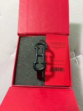 Carolina Herrera Black Leather Bracelet with Black Hardware